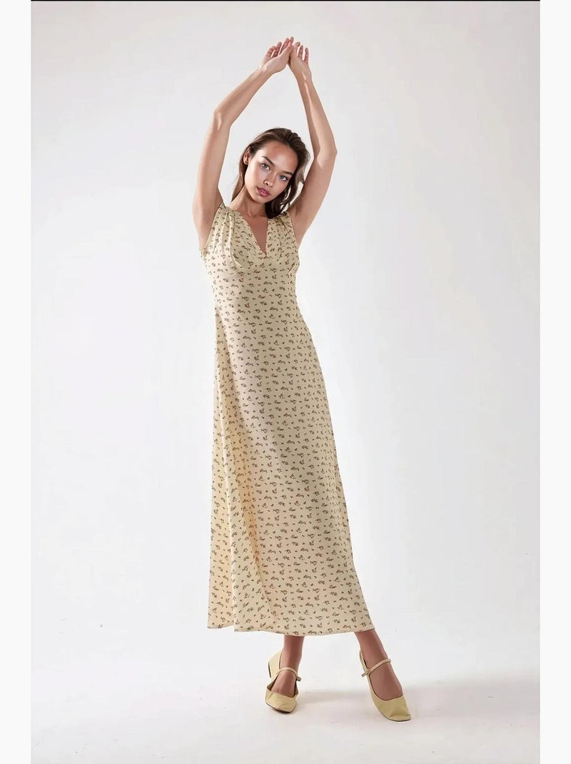 Abito midi floreale con scollo a v hiccup Multicolore - Kiabi