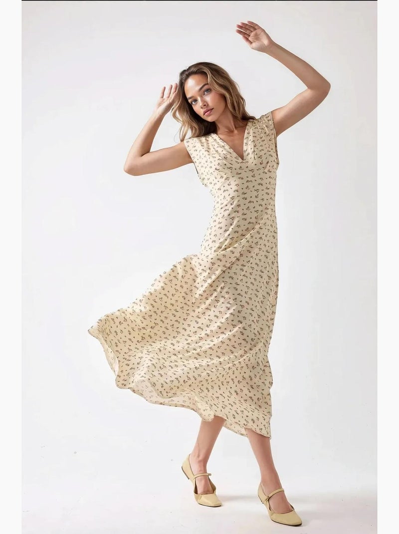 Abito midi floreale con scollo a v hiccup Multicolore - Kiabi