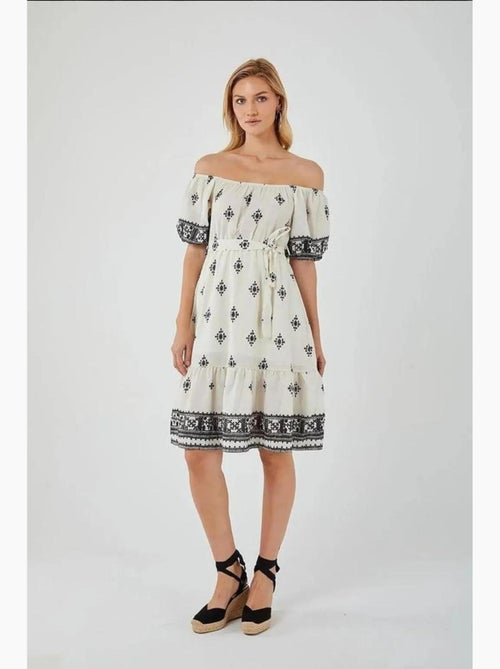 Abito midi floreale con spalle scoperte mixray - Kiabi Abito midi floreale con spalle scoperte mixray - Kiabi
