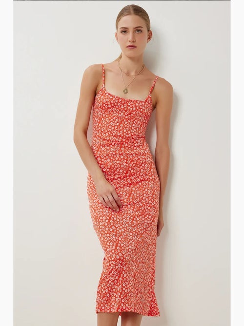 Abito midi floreale senza maniche con scollo quadrato istanbul - Kiabi Abito midi floreale senza maniche con scollo quadrato istanbul - Kiabi