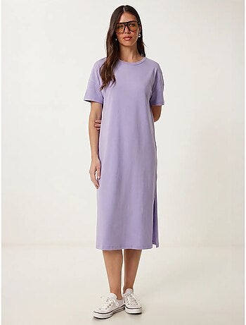 Abito midi in cotone stile t-shirt con scollo a girocollo istanbul