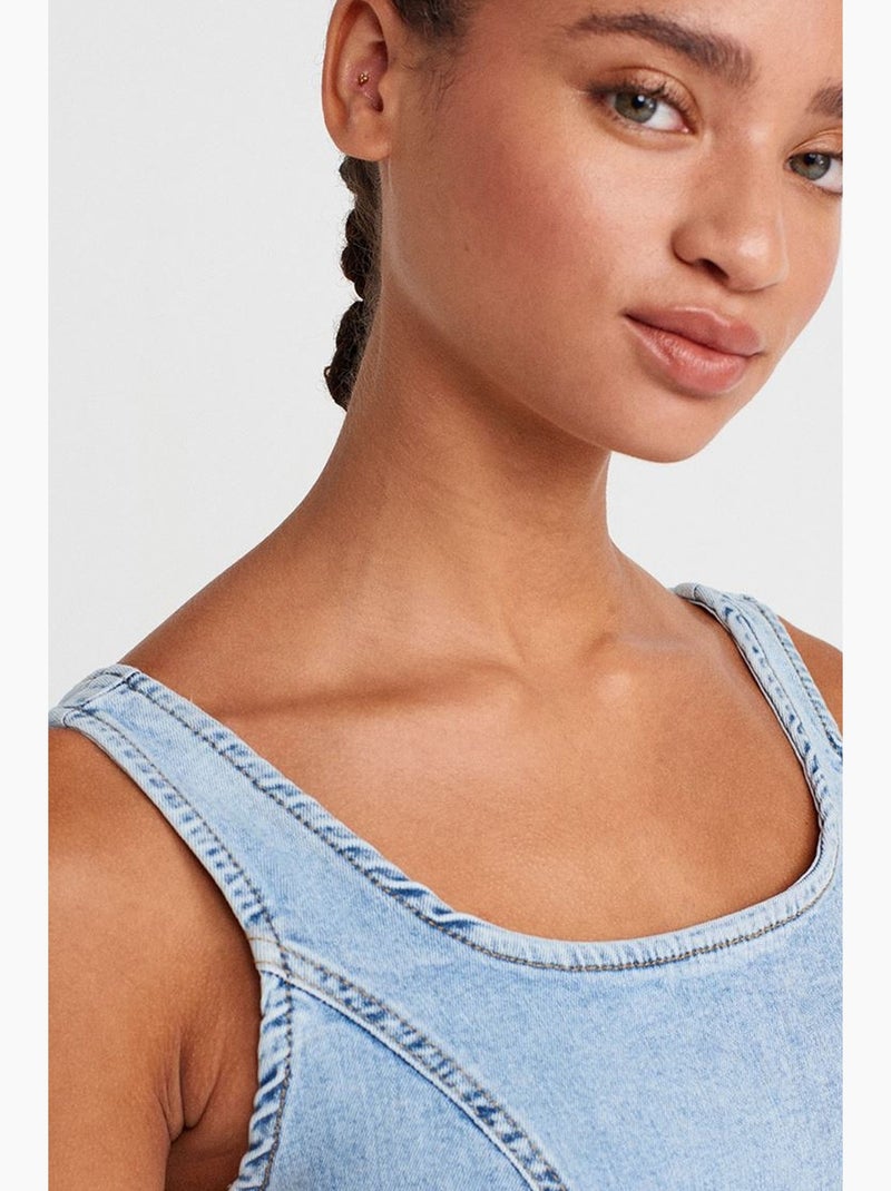 Abito midi in denim aderente dilvin Blu chiaro - Kiabi