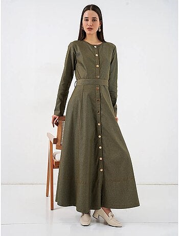 Abito midi in denim con cintura bdart