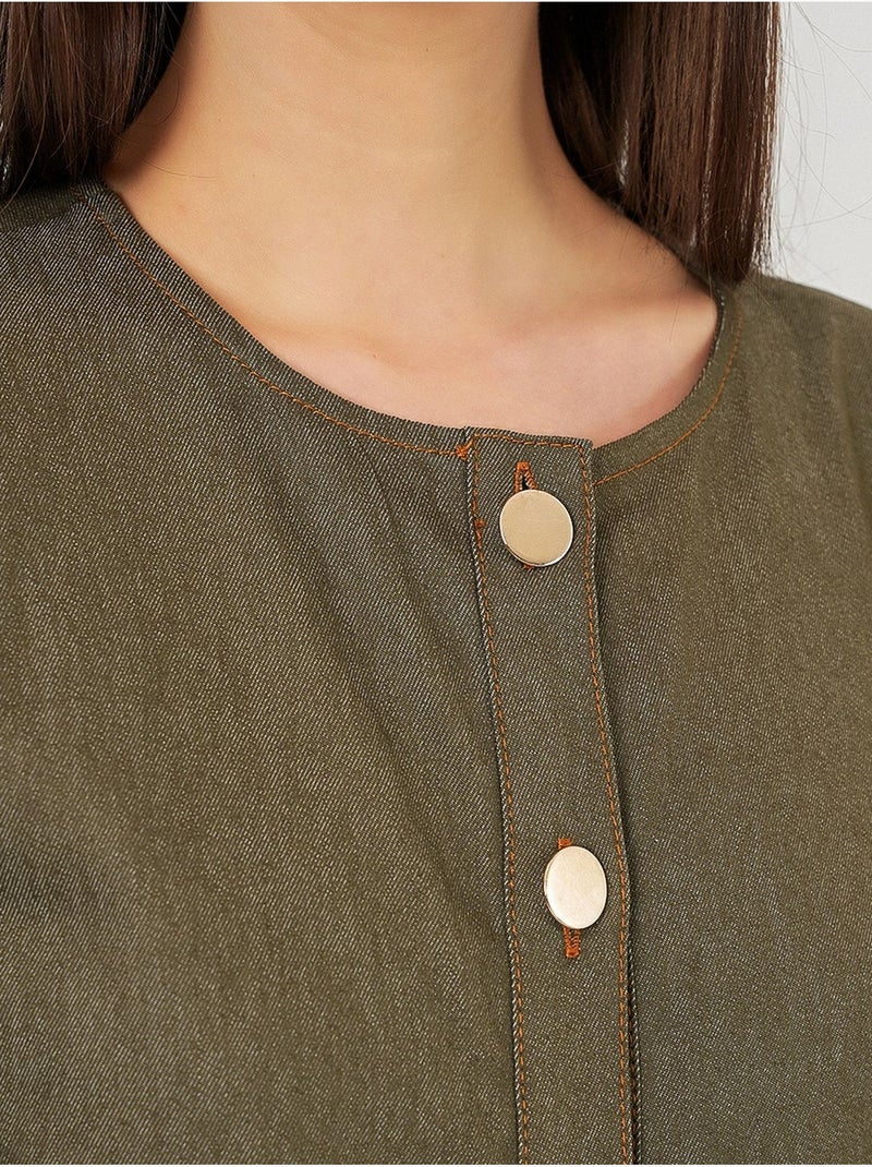 Abito midi in denim con cintura bdart Cachi - Kiabi