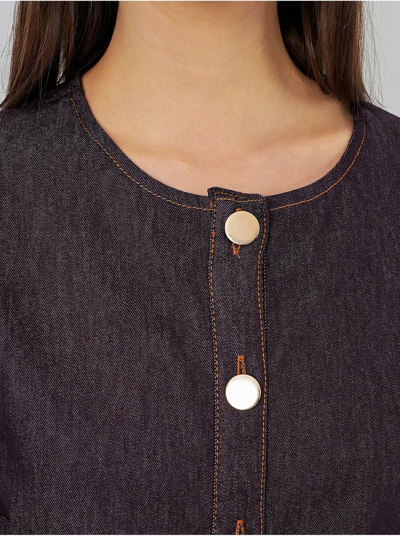 Abito midi in denim con cintura bdart Marrone cioccolato - Kiabi