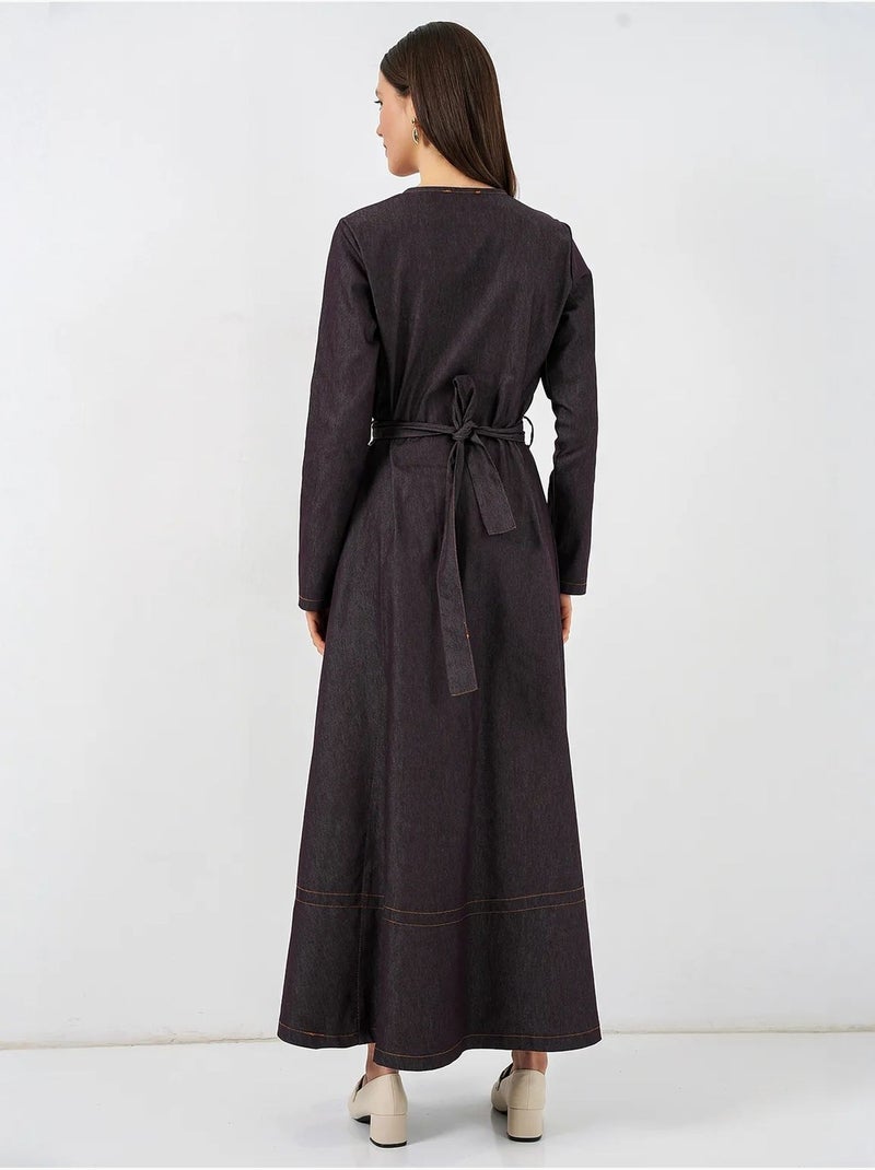 Abito midi in denim con cintura bdart Marrone cioccolato - Kiabi