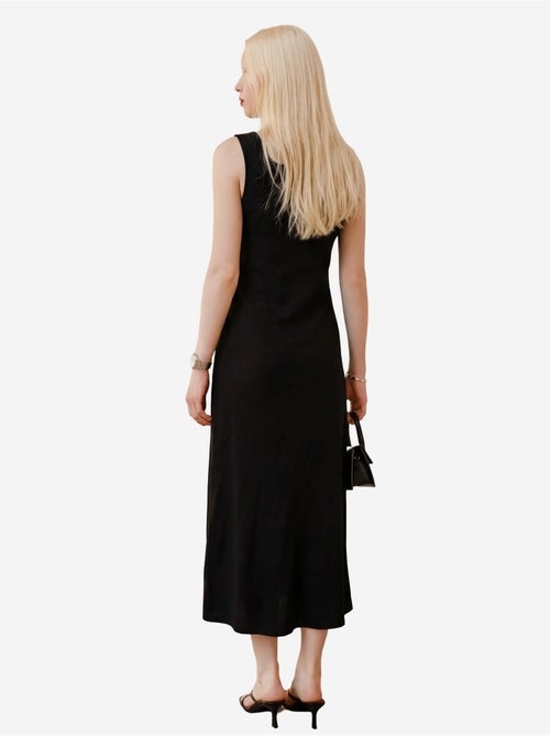 Abito midi in lino con dettaglio a laccetto my fashion - Kiabi