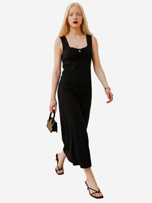 Abito midi in lino con dettaglio a laccetto my fashion - Kiabi