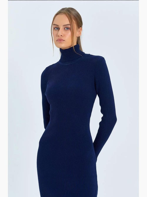Abito midi in maglia a collo alto con spacco mixray - Kiabi