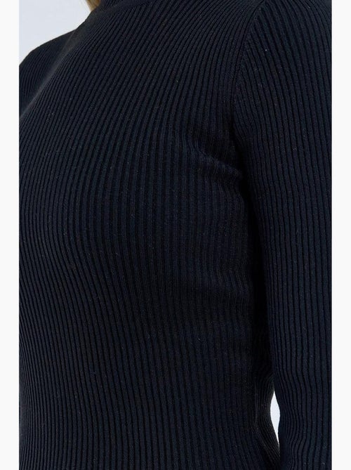 Abito midi in maglia a collo alto con spacco mixray - Kiabi Abito midi in maglia a collo alto con spacco mixray - Kiabi