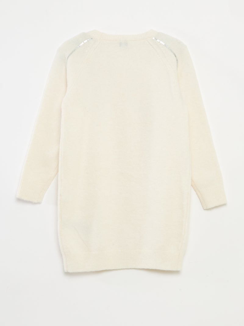 Abito midi in maglia con paillettes Bianco - Kiabi