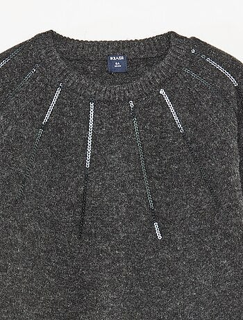 Abito midi in maglia con paillettes