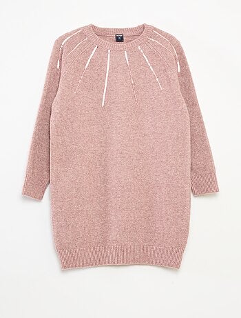 Abito midi in maglia con paillettes