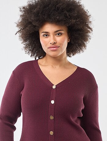 Abito midi in maglia pesante a costine stile gilet