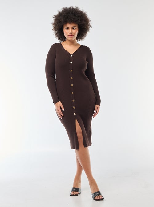 Abito midi in maglia pesante a costine stile gilet - Kiabi