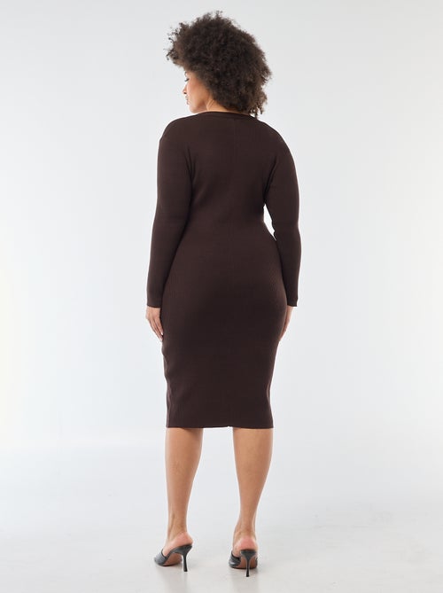 Abito midi in maglia pesante a costine stile gilet - Kiabi