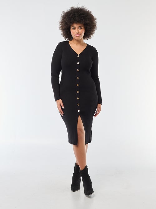 Abito midi in maglia pesante a costine stile gilet - Kiabi