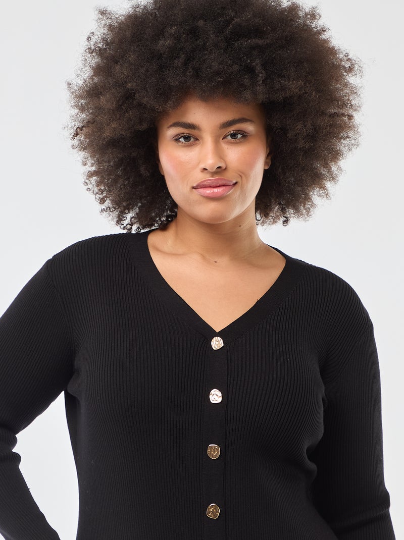 Abito midi in maglia pesante a costine stile gilet Nero - Kiabi