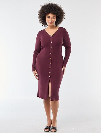 Abito midi in maglia pesante a costine stile gilet