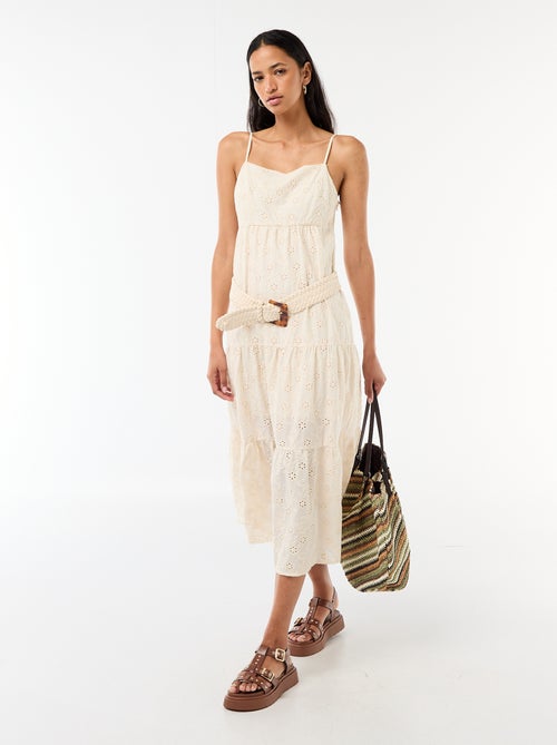 Abito midi in sangallo con spalline regolabili - Kiabi