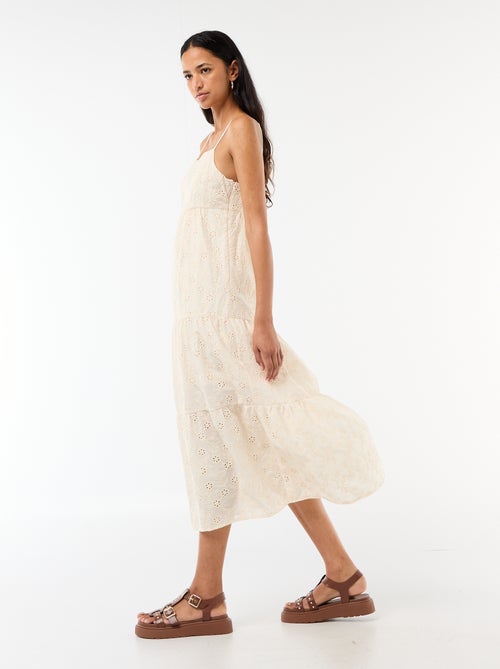 Abito midi in sangallo con spalline regolabili - Kiabi