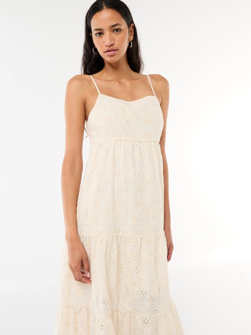 Abito midi in sangallo con spalline regolabili - Kiabi