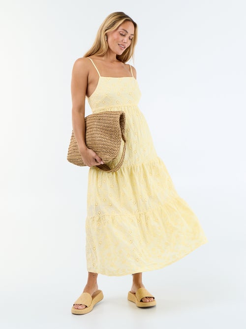 Abito midi in sangallo con spalline regolabili - Kiabi