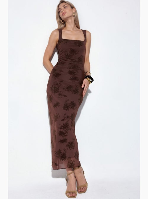 Abito midi in tulle con scollo quadrato hiccup - Kiabi Abito midi in tulle con scollo quadrato hiccup - Kiabi