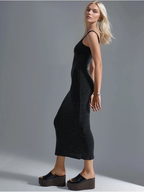 Abito midi lucido con scollo a u busem - Kiabi