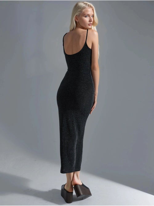 Abito midi lucido con scollo a u busem - Kiabi