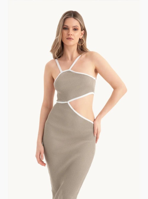 Abito midi monospalla con spacco laterale hiccup - Kiabi Abito midi monospalla con spacco laterale hiccup - Kiabi