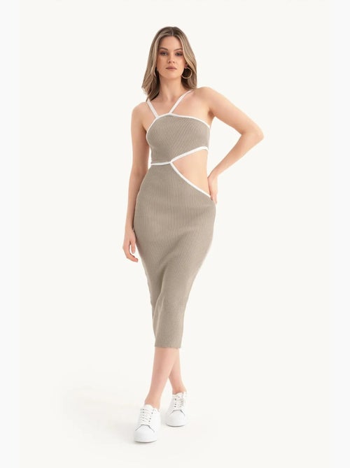 Abito midi monospalla con spacco laterale hiccup - Kiabi Abito midi monospalla con spacco laterale hiccup - Kiabi