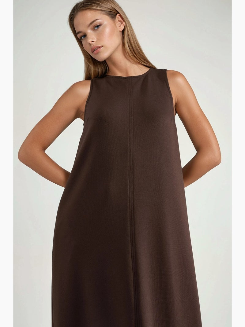 Abito midi relaxed fit con modal touch e tasche hiccup Marrone scuro - Kiabi