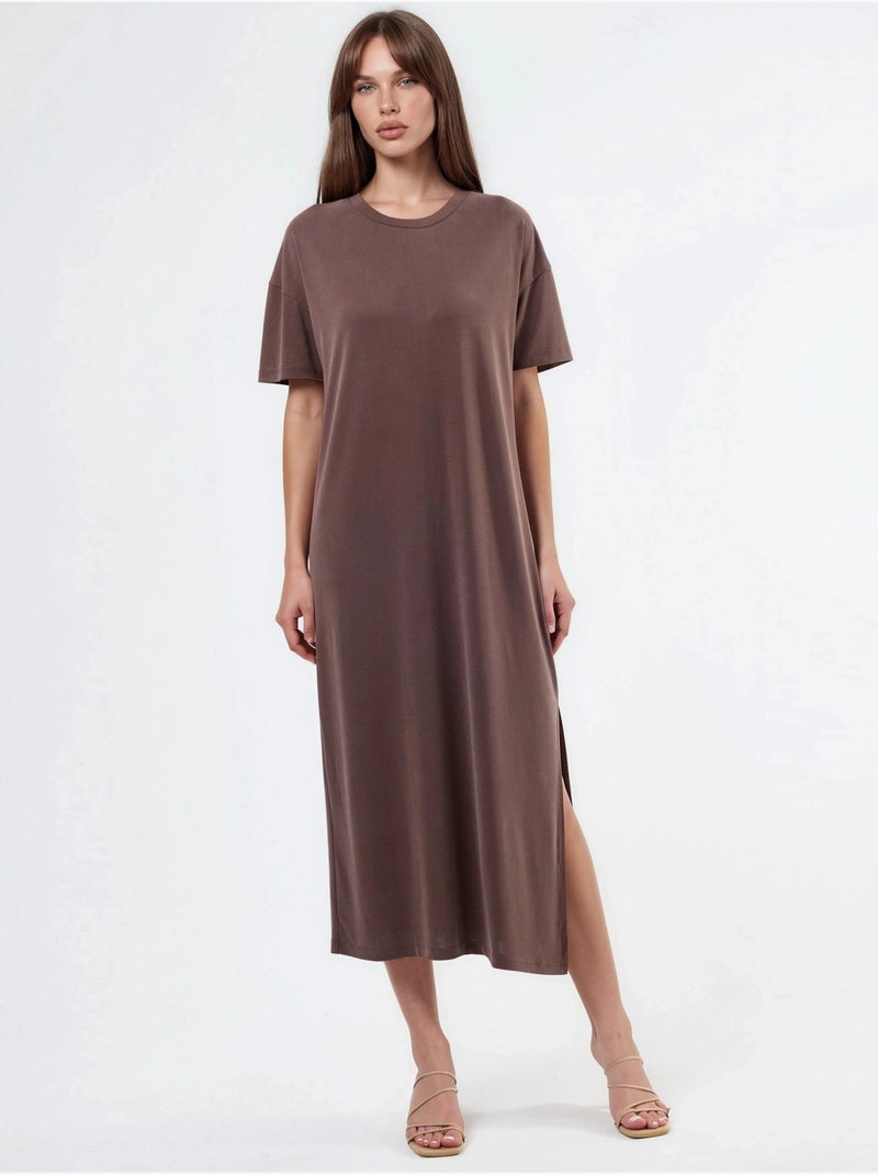 Abito midi relaxed fit hiccup Marrone scuro - Kiabi