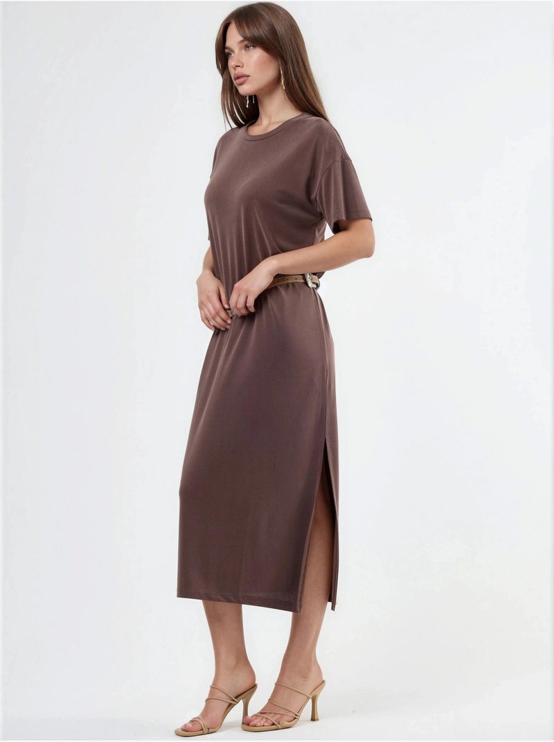 Abito midi relaxed fit hiccup Marrone scuro - Kiabi