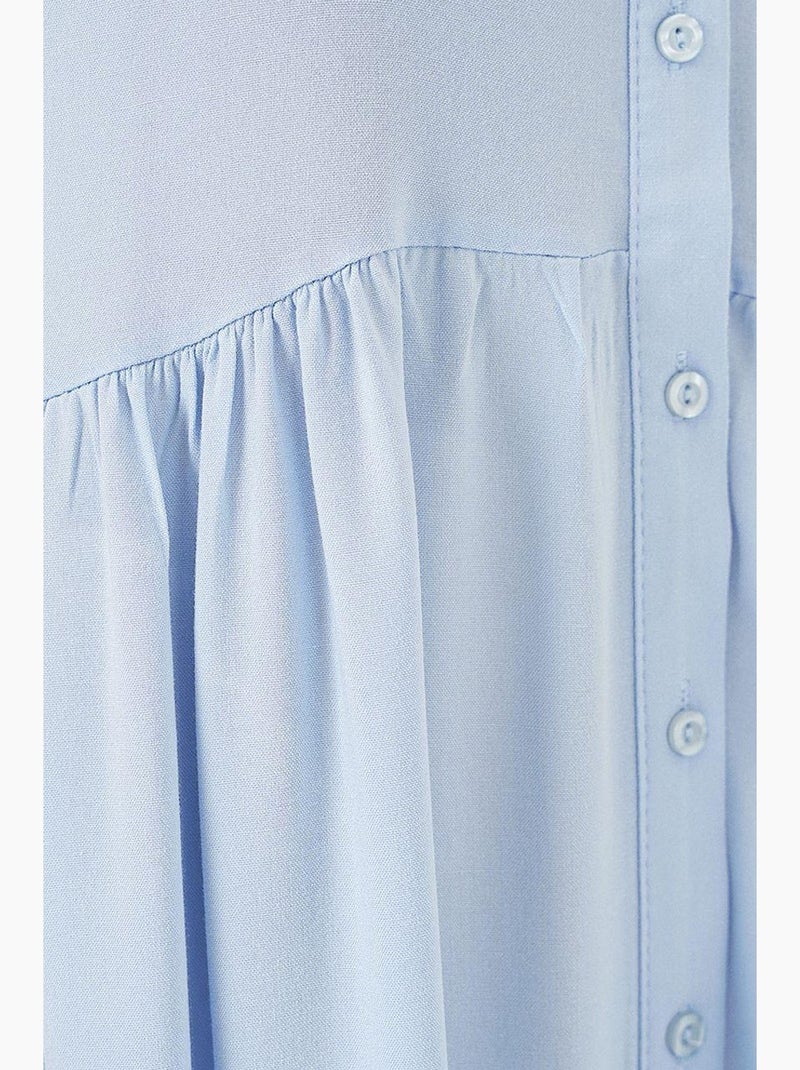 Abito midi senza maniche con bottoni e colletto a camicia bdart Blu chiaro - Kiabi