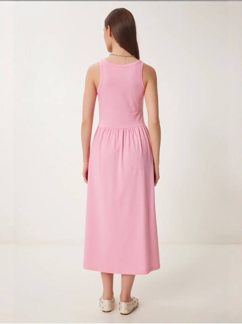 Abito midi senza maniche con scollo a girocollo istanbul Rosa chiaro - Kiabi
