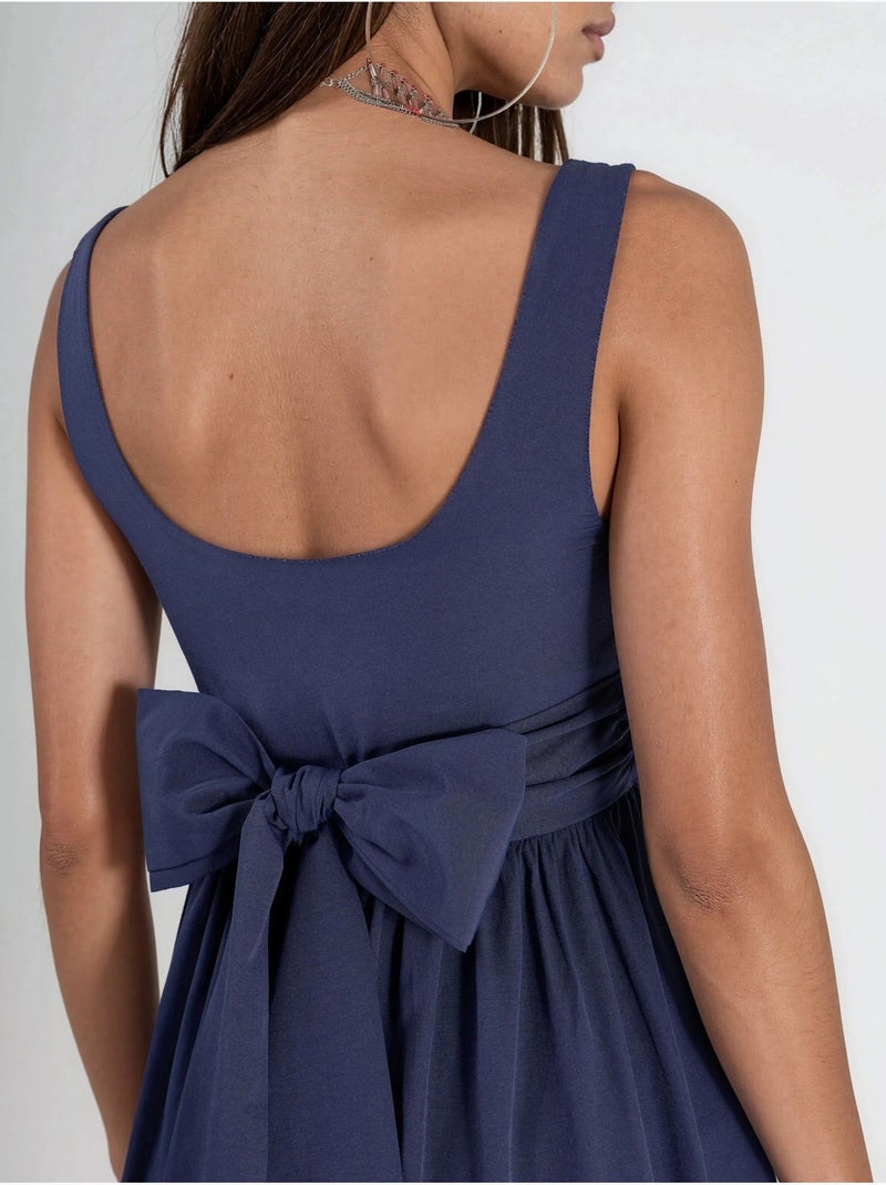 Abito midi senza maniche con scollo arrotondato busem Blu marino - Kiabi