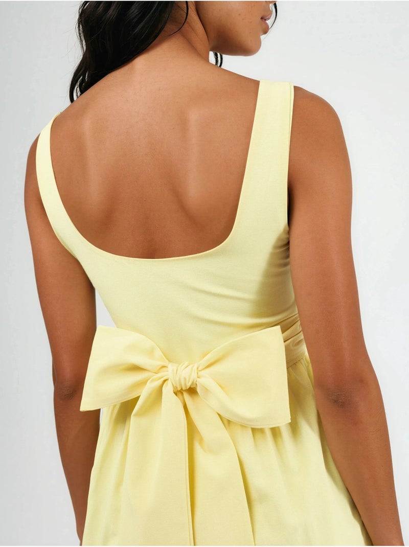 Abito midi senza maniche con scollo arrotondato busem Giallo limone - Kiabi