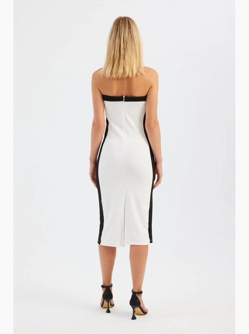 Abito midi senza spalline color block hiccup - Kiabi Abito midi senza spalline color block hiccup - Kiabi