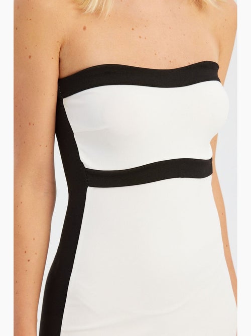 Abito midi senza spalline color block hiccup - Kiabi Abito midi senza spalline color block hiccup - Kiabi