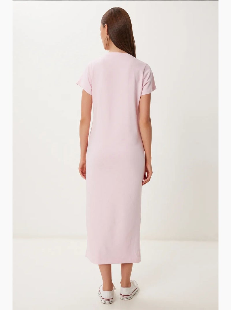 Abito midi slim fit con spacco laterale istanbul Rosa confetto - Kiabi