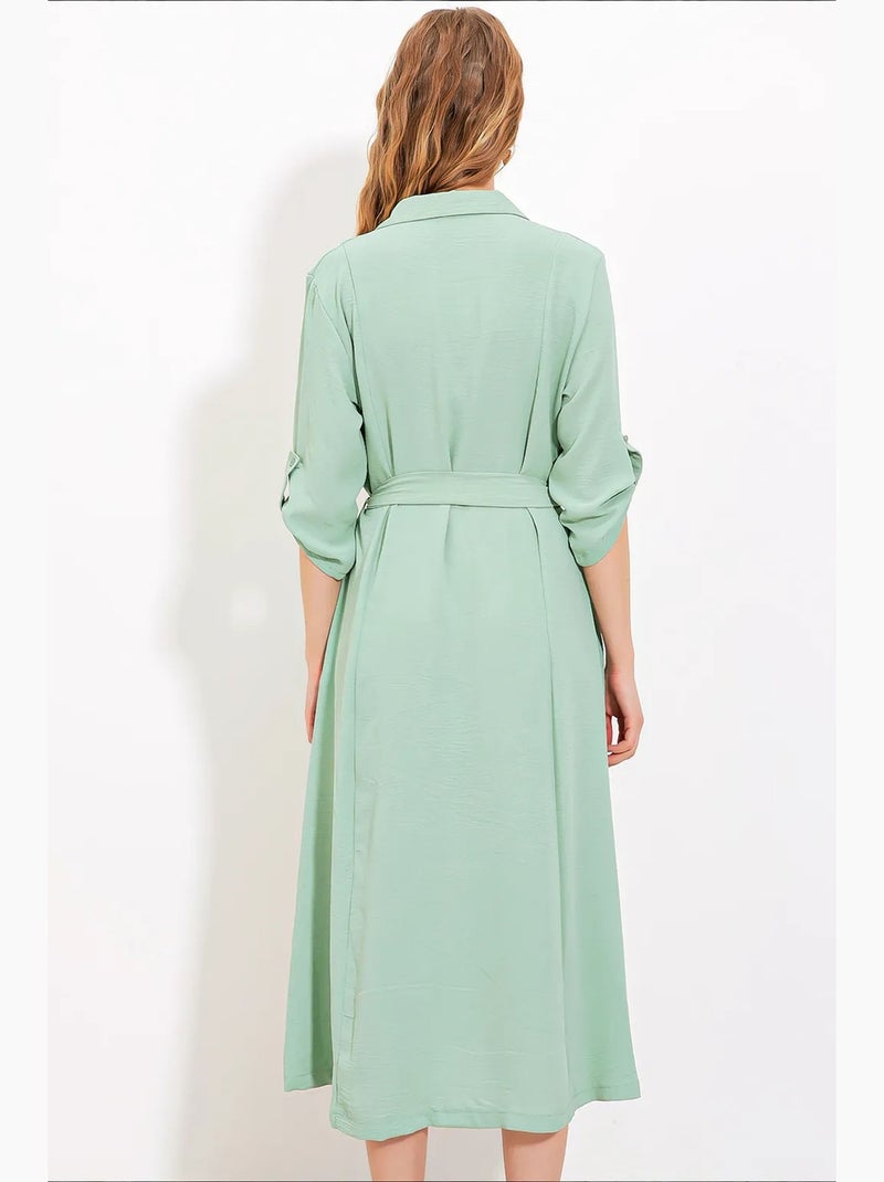 Abito midi testurizzato con fiocco bdart Verde menta - Kiabi