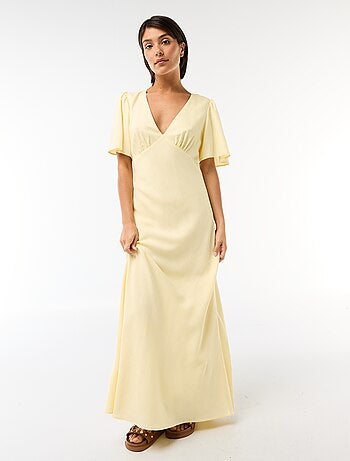 Abito midi tinta unita a maniche corte