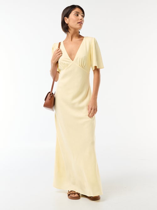 Abito midi tinta unita a maniche corte - Kiabi