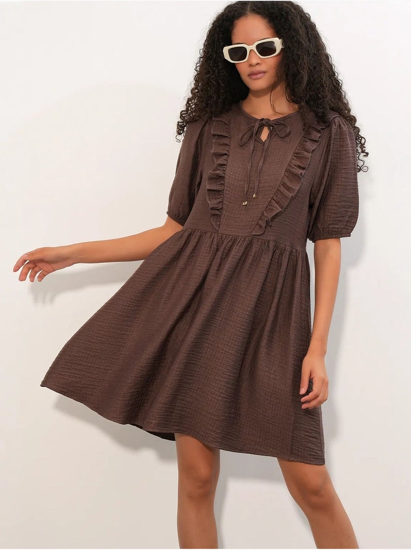 Abito mini a grembiule da donna a linea a bdart Marrone - Kiabi