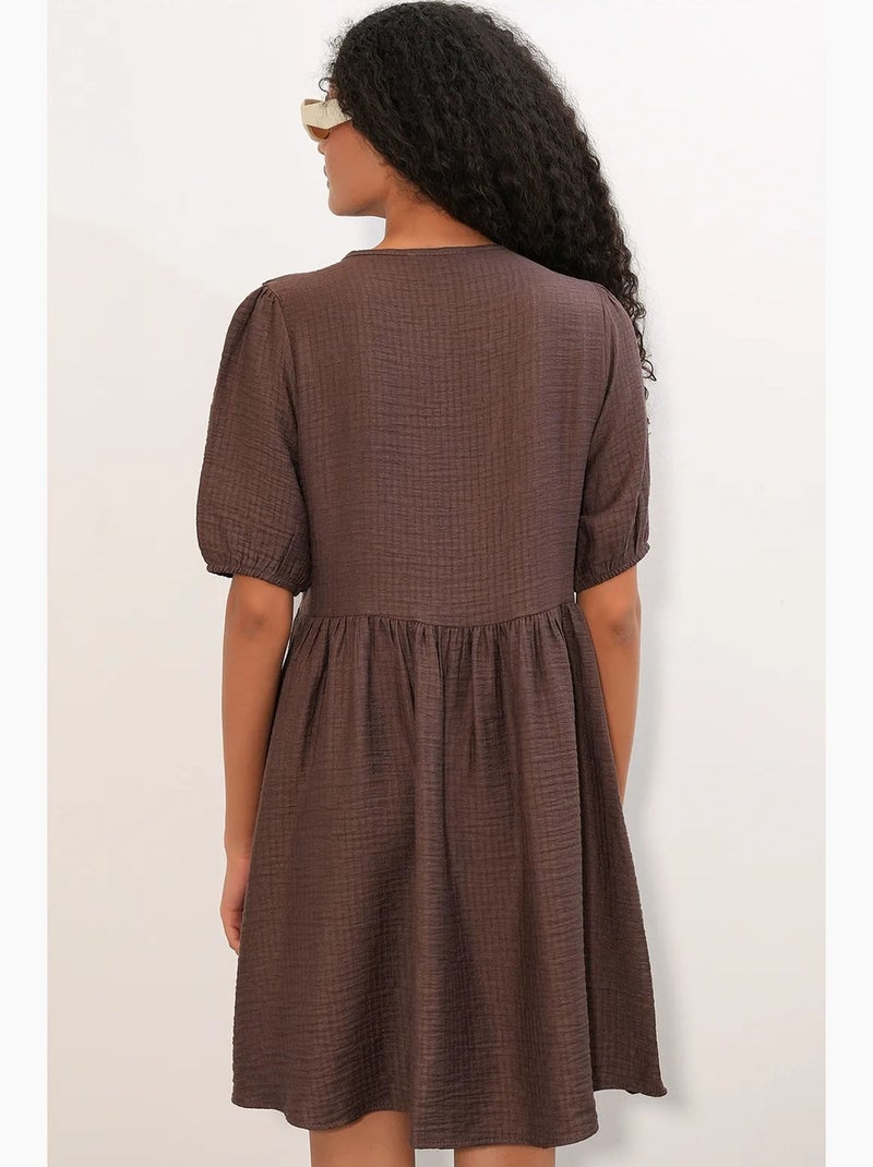 Abito mini a grembiule da donna a linea a bdart Marrone - Kiabi