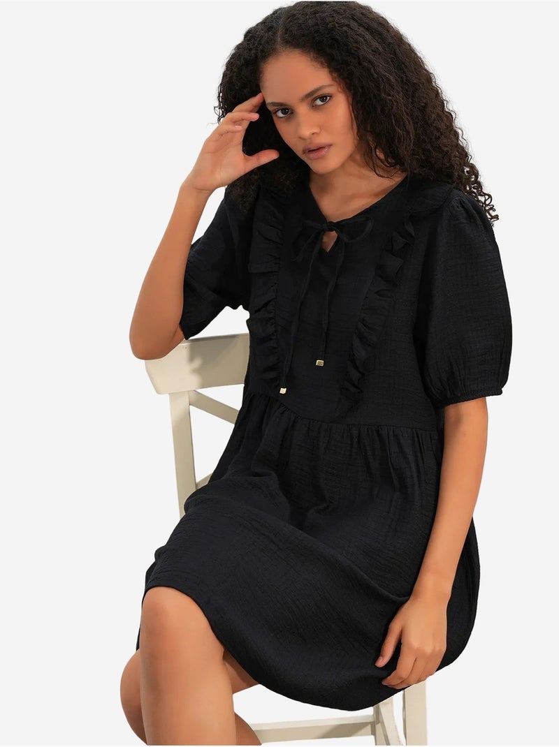 Abito mini a grembiule da donna a linea a bdart Nero - Kiabi