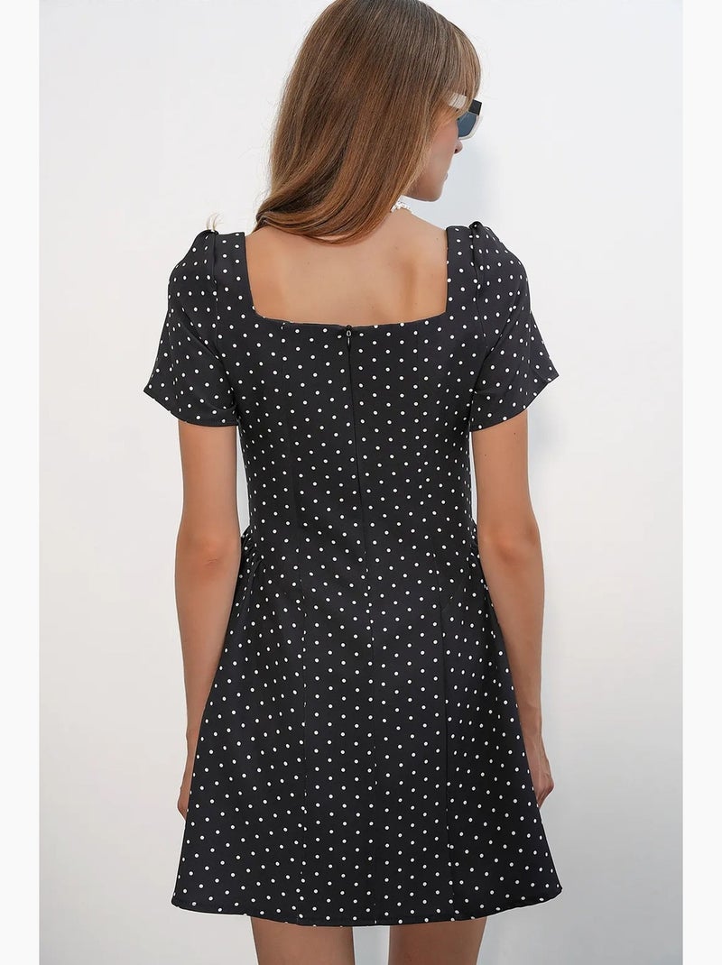 Abito mini a pois a trapezio bdart Nero - Kiabi