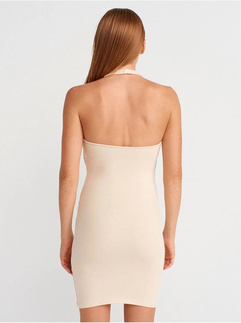Abito mini aderente a coste dilvin Beige naturale - Kiabi